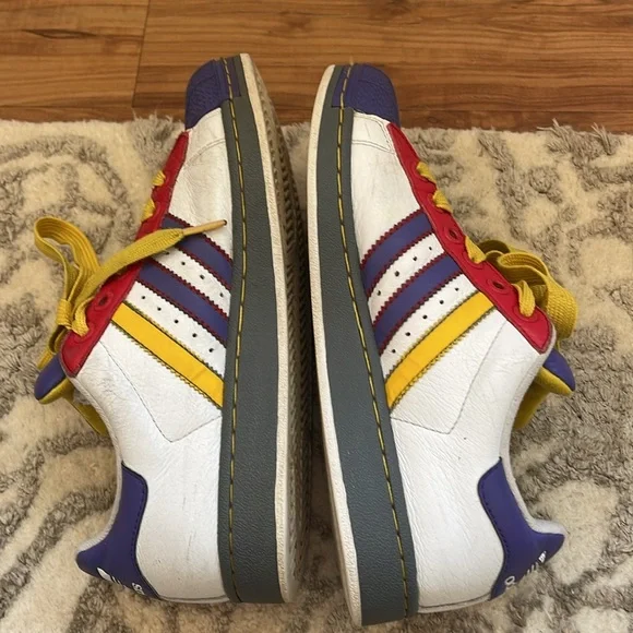 Adidas Superstar 2 Sneakers Boys Size 4.5 Red Purple Colorful Casual Shoes - Picture 5 of 10